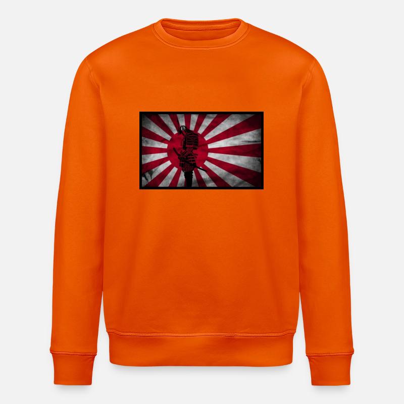 Samurai Japanese flag - Stanley/Stella ROLLER Unisex Organic Sweatshirt - bright orange