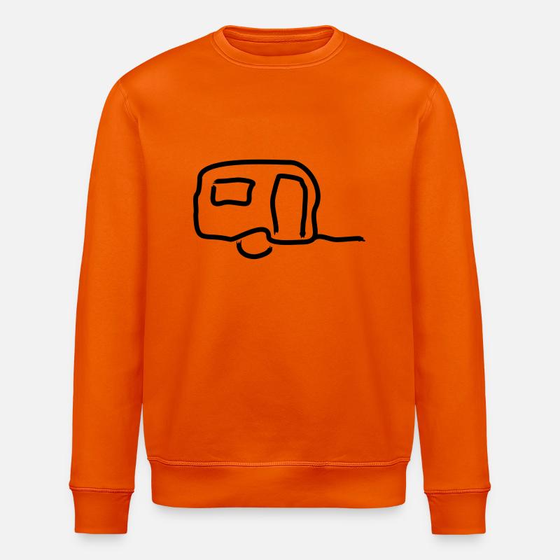 wohnwagen Umriss 2 - Stanley/Stella Unisex Bio-Sweatshirt ROLLER - Tieforange