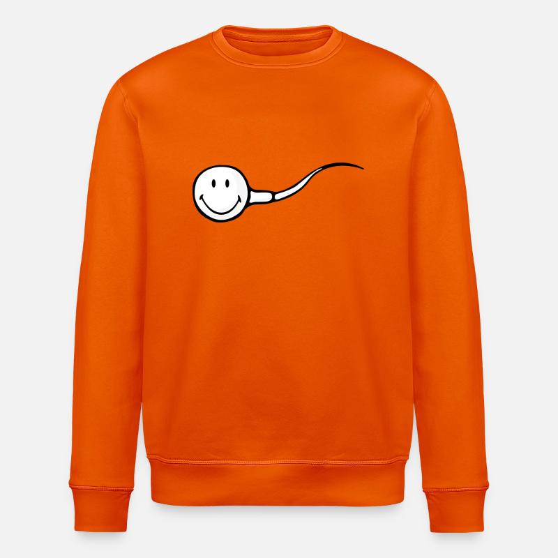 Smiley Sperm - Stanley/Stella ROLLER Unisex Organic Sweatshirt - bright orange