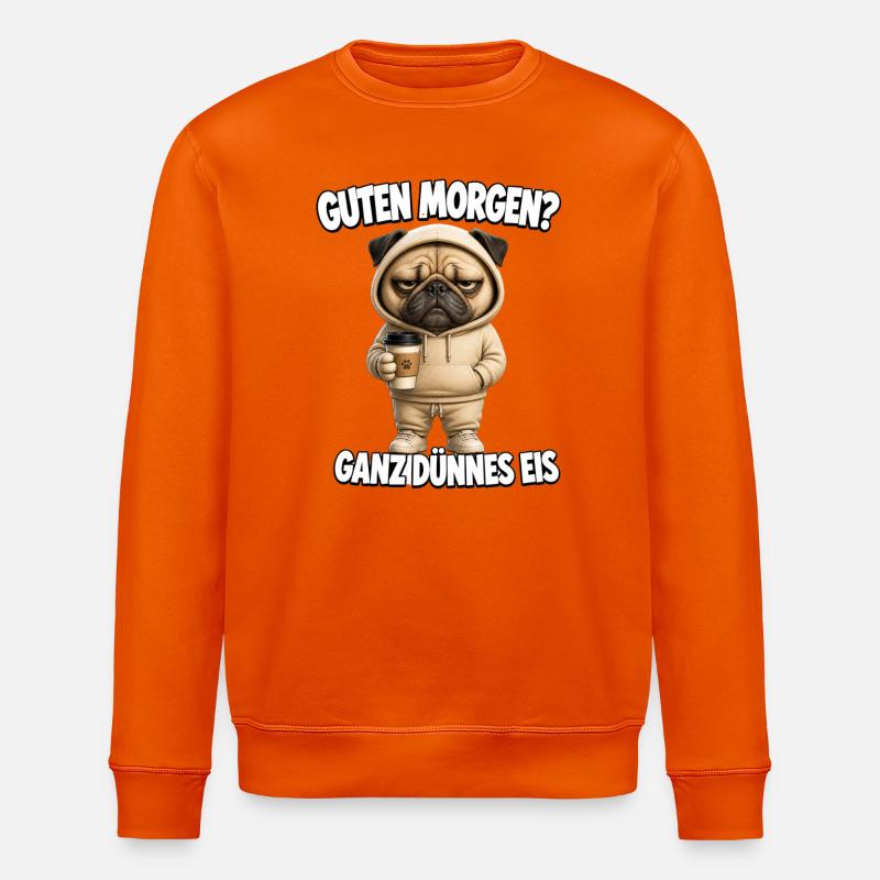 Lustiges Morgenmuffel Design mit Kaffee - Stanley/Stella Unisex Bio-Sweatshirt ROLLER - Tieforange