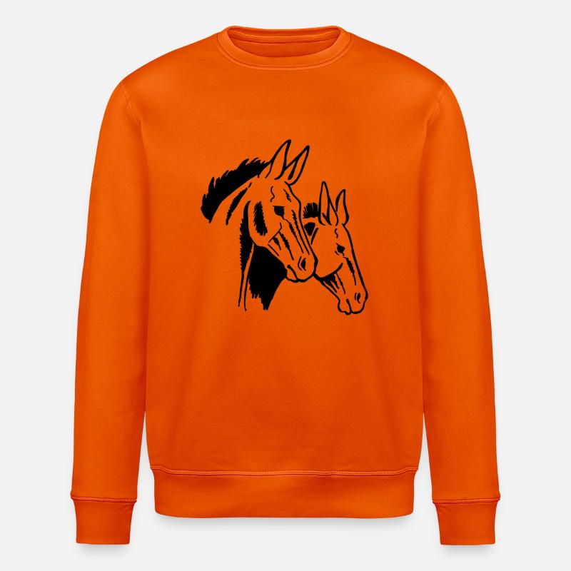 Zwei Maultiere - Stanley/Stella Unisex Bio-Sweatshirt ROLLER - Tieforange