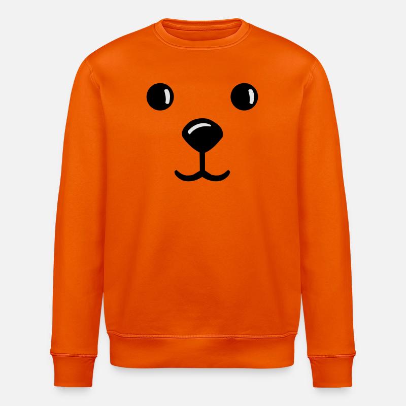teddy face gesich smile teddybär - Stanley/Stella Unisex Bio-Sweatshirt ROLLER - Tieforange