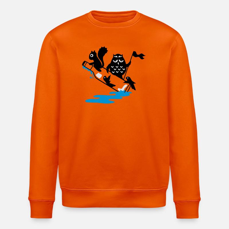 Flaschenpost mit den Waldtieren - Stanley/Stella Unisex Bio-Sweatshirt ROLLER - Tieforange
