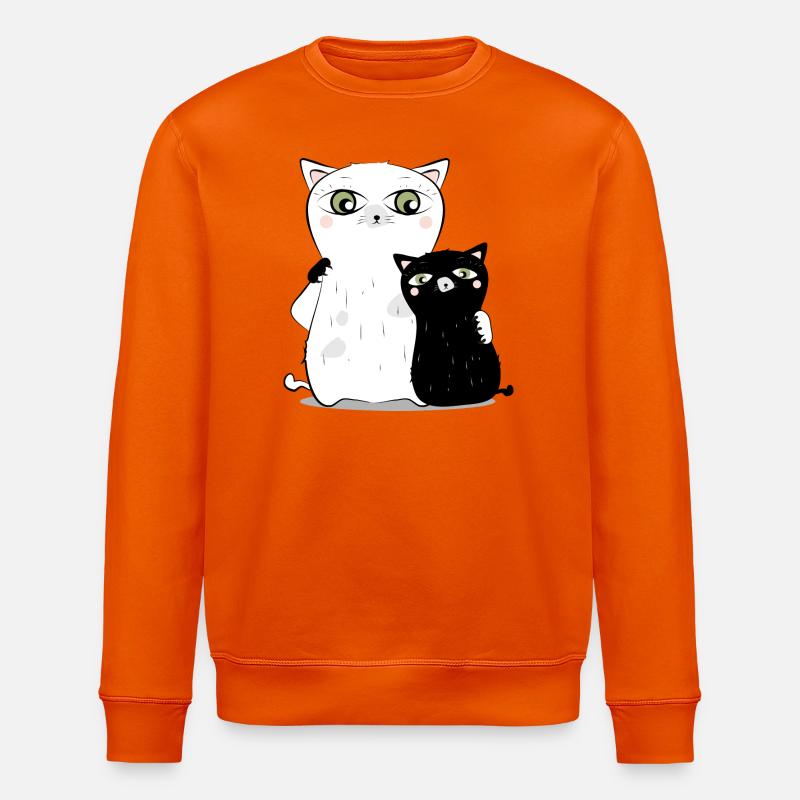 Chat Blanc & chat noir - Sweat bio ROLLER Stanley/Stella Unisexe - orange profond