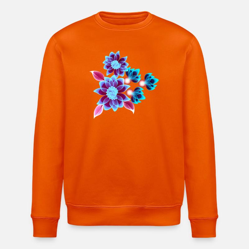 Hypnotic flowers - Fleurs néons - Sweat bio ROLLER Stanley/Stella Unisexe - orange profond