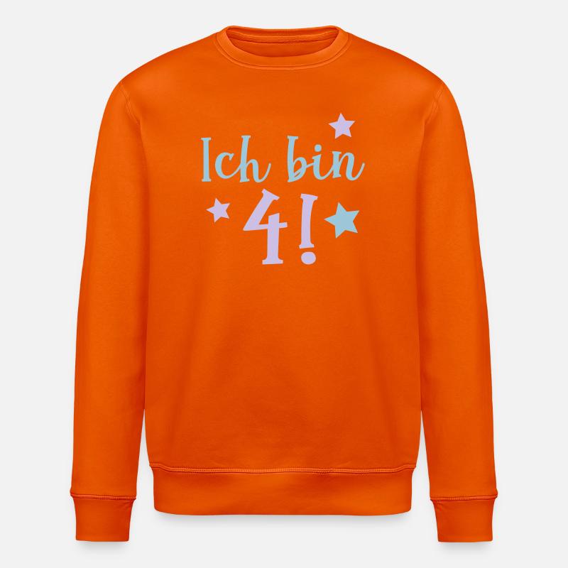 ich bin 4! - Stanley/Stella Unisex Bio-Sweatshirt ROLLER - Tieforange