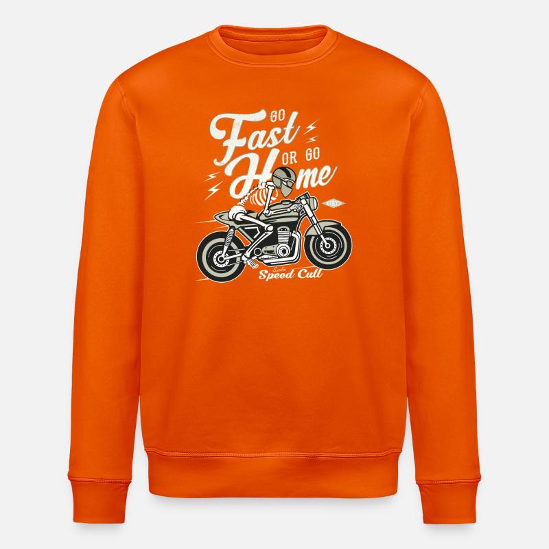Go Fast Or Go Home - Stanley/Stella ROLLER Unisex Organic Sweatshirt - bright orange