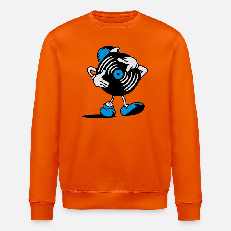 Schallplatte beim Scratchen - Stanley/Stella Unisex Bio-Sweatshirt ROLLER - Tieforange