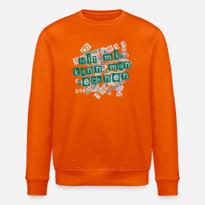Mit mir kann man rechnen - Stanley/Stella Unisex Bio-Sweatshirt ROLLER - Tieforange
