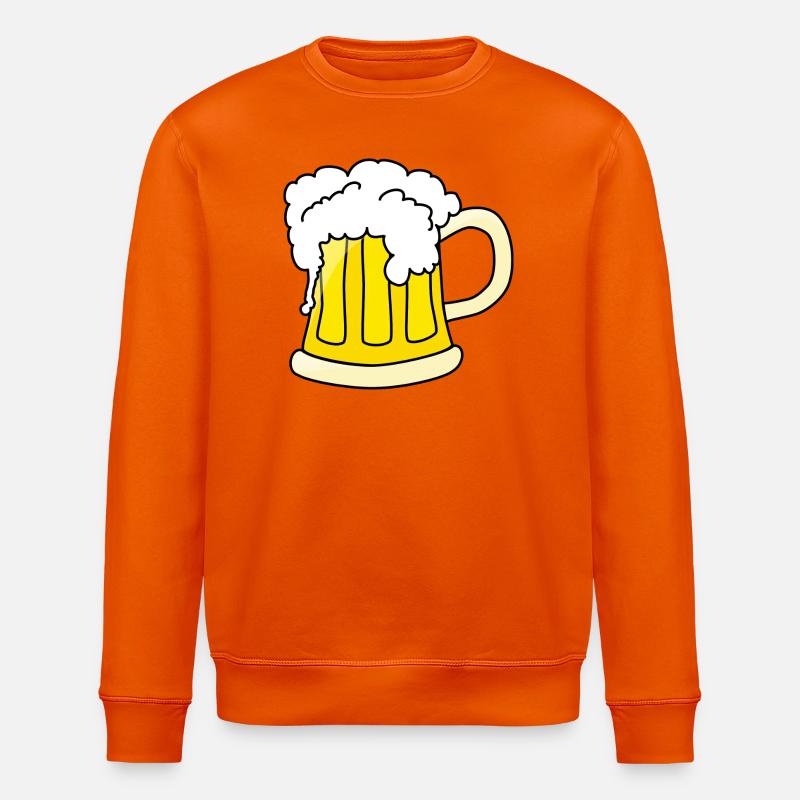 Bierkrug mit Schaum Illustration - Stanley/Stella Unisex Bio-Sweatshirt ROLLER - Tieforange