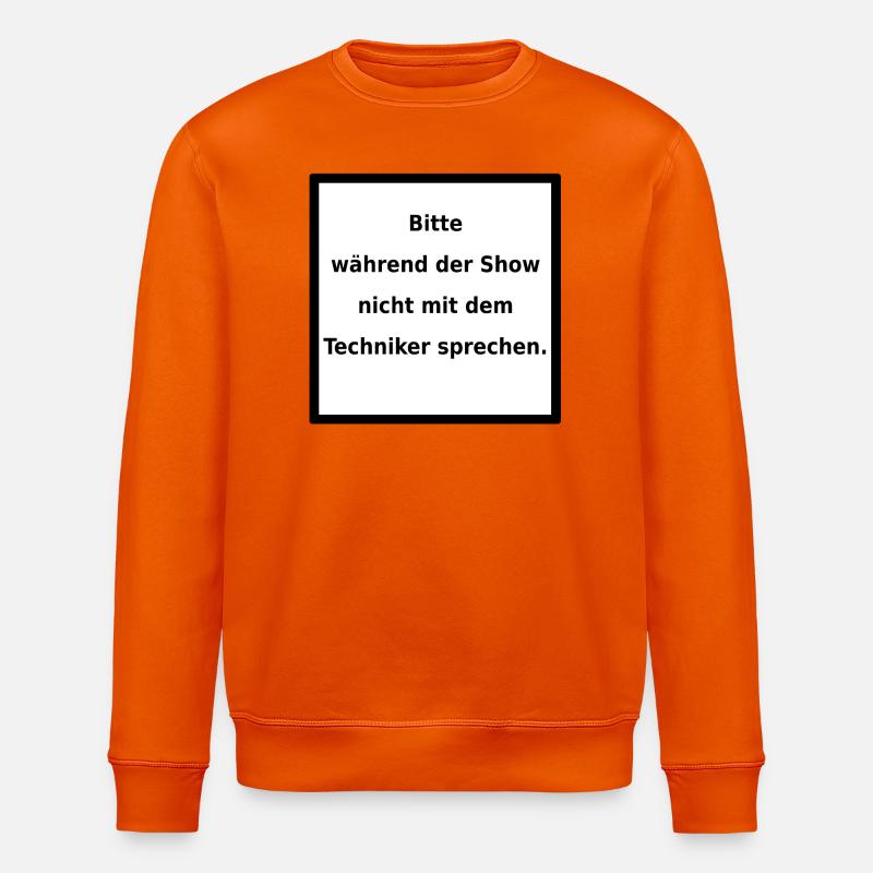 Warnhinweis: Techniker. (black/white) - Stanley/Stella Unisex Bio-Sweatshirt ROLLER - Tieforange