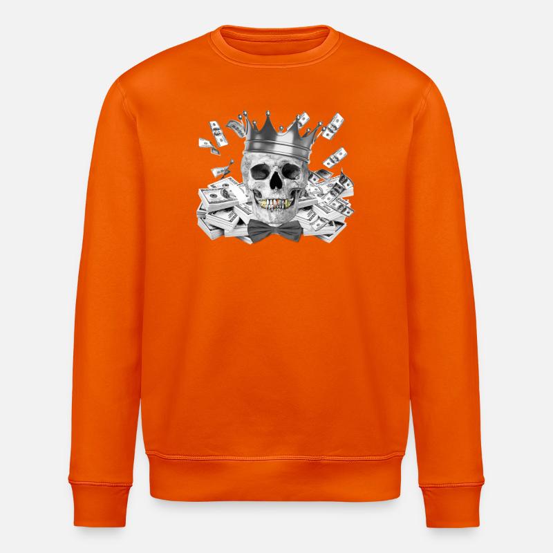Tete de mort - Sweat bio ROLLER Stanley/Stella Unisexe - orange profond