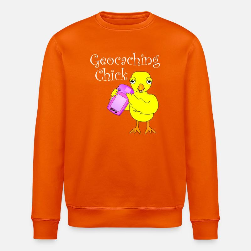 Géocaching Chick Texte blanc - Sweat bio ROLLER Stanley/Stella Unisexe - orange profond