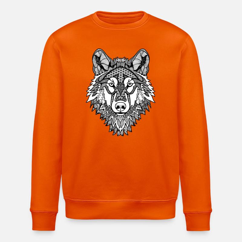 Mandala Wolf - Stanley/Stella Unisex Bio-Sweatshirt ROLLER - Tieforange
