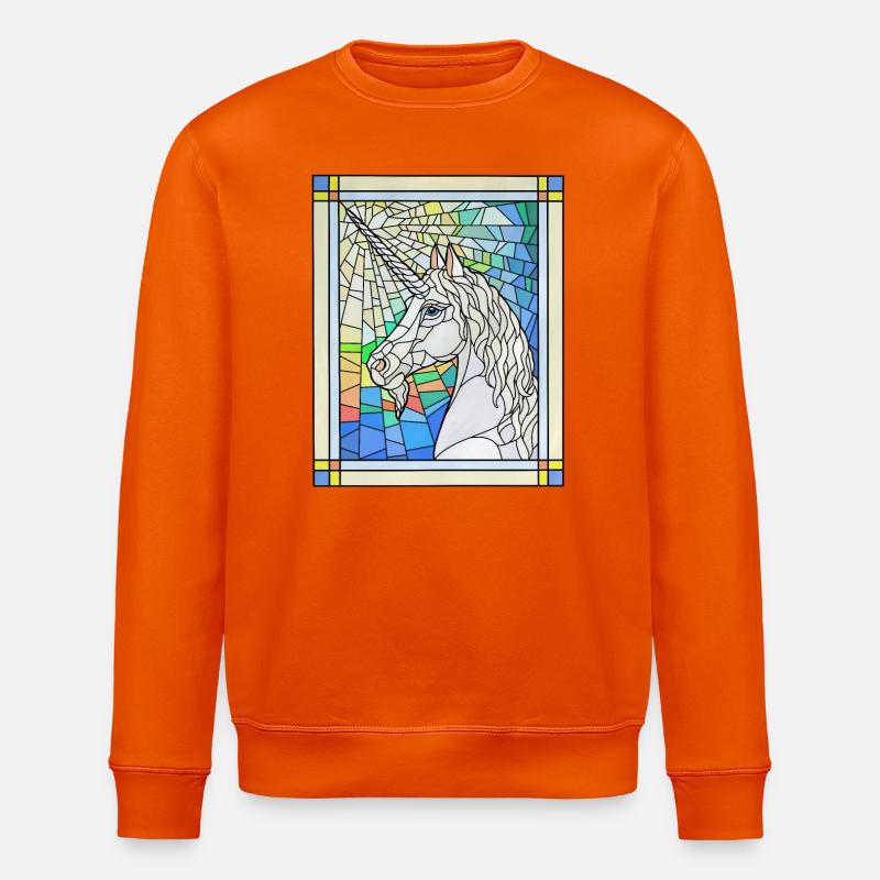 Einhorn in Glas - Stanley/Stella Unisex Bio-Sweatshirt ROLLER - Tieforange