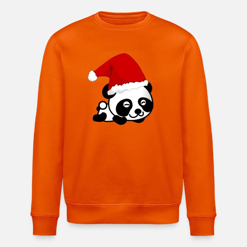 Weihnachtspanda, Panda, Weihnachten - Stanley/Stella Unisex Bio-Sweatshirt ROLLER - Tieforange
