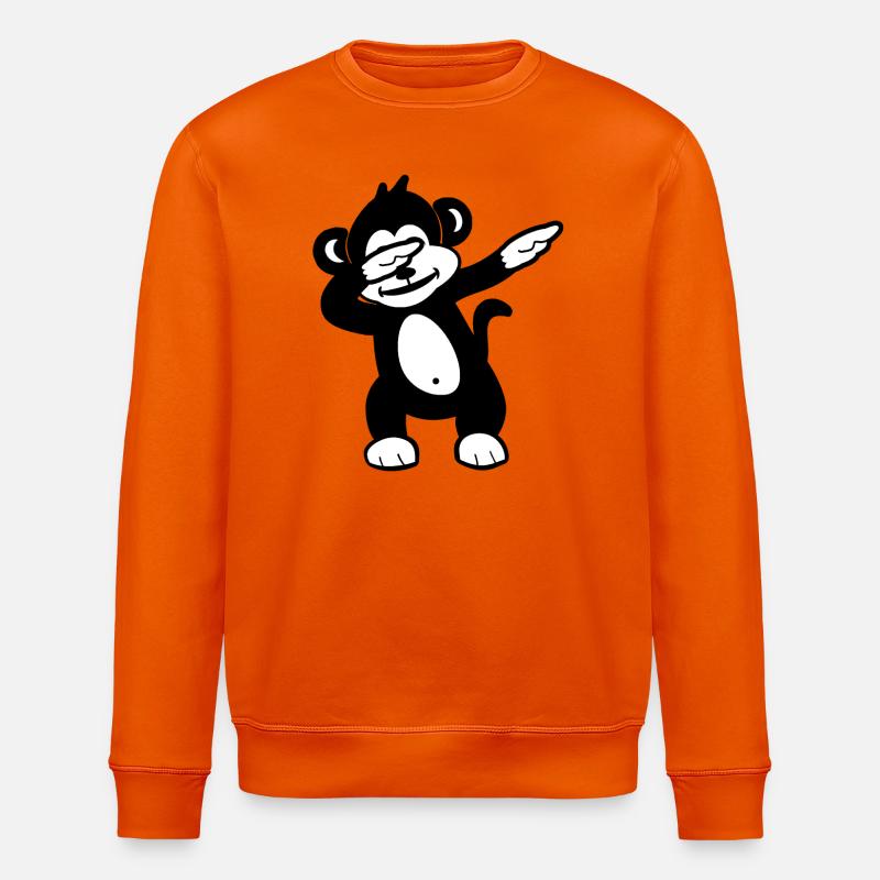 Gribouillis Clin d’Œil Panda Monochrome - Sweat bio ROLLER Stanley/Stella Unisexe - orange profond
