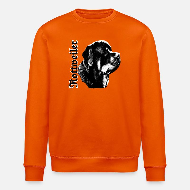 Rottweiler,Hundekopf,Kampfhund,Hundebesitzer, - Stanley/Stella Unisex Bio-Sweatshirt ROLLER - Tieforange