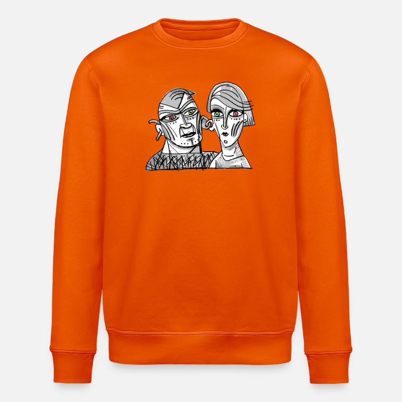 Surreale Doppelgesichter im Kontrast - Stanley/Stella Unisex Bio-Sweatshirt ROLLER - Tieforange