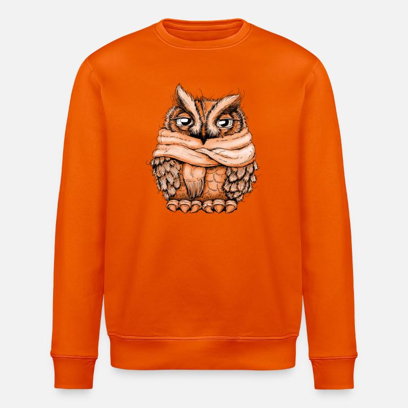 Frierende Eule - Stanley/Stella Unisex Bio-Sweatshirt ROLLER - Tieforange