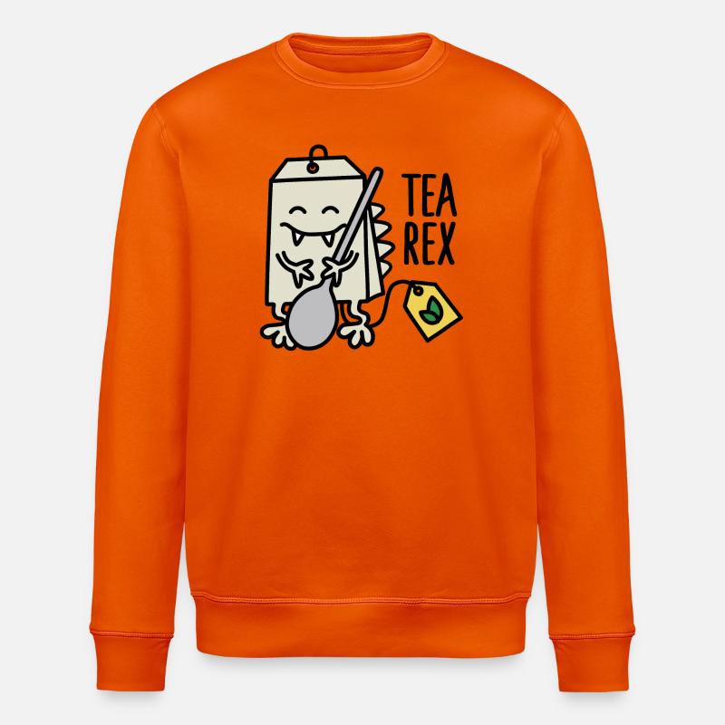 Tea Rex ( T-rex ) - Stanley/Stella ROLLER Unisex Organic Sweatshirt - bright orange