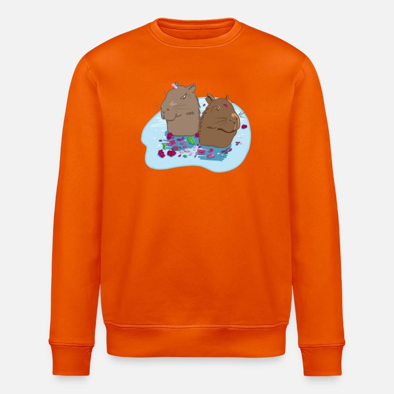 Capybaras verliebt - Stanley/Stella Unisex Bio-Sweatshirt ROLLER - Tieforange