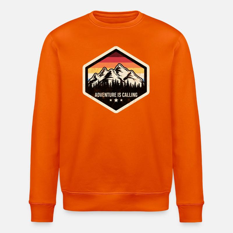 Das Abenteuer ruft Bergwappen - Stanley/Stella Unisex Bio-Sweatshirt ROLLER - Tieforange