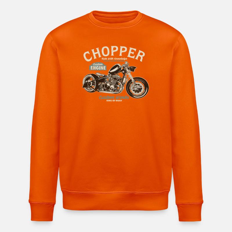 Chopper Custom Engine - Stanley/Stella ROLLER Unisex Organic Sweatshirt - bright orange