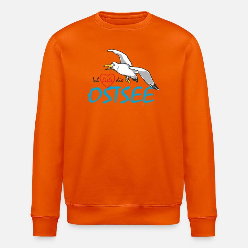 Möwe, Ich liebe die Ostsee - Stanley/Stella Unisex Bio-Sweatshirt ROLLER - Tieforange