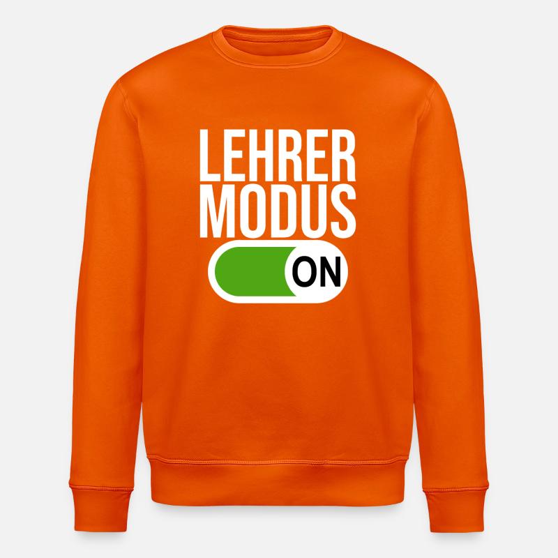 Lehrer Modus (weiß) - Stanley/Stella Unisex Bio-Sweatshirt ROLLER - Tieforange