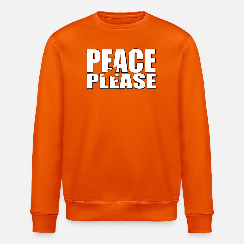 Peace please weiss schmutziger Rand - Stanley/Stella Unisex Bio-Sweatshirt ROLLER - Tieforange