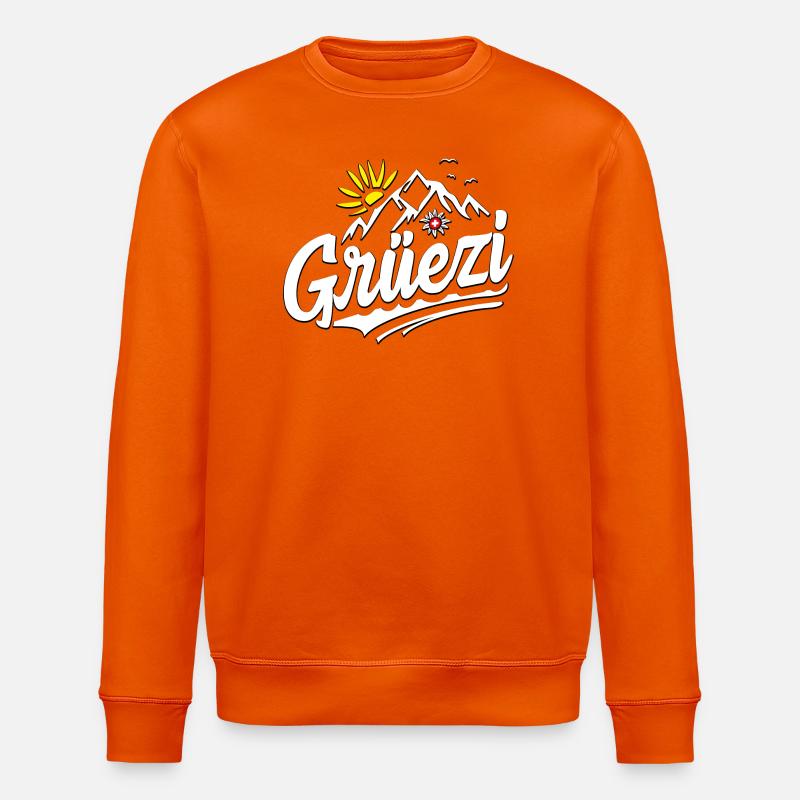 Schweizer Dialekt - Mundart Schweizerdeutsch Hallo - Stanley/Stella Unisex Bio-Sweatshirt ROLLER - Tieforange