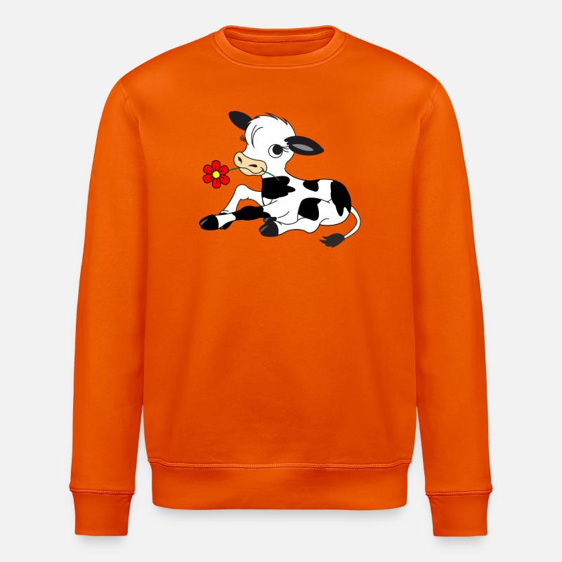 Veau avec fleur dans la bouche - Sweat bio ROLLER Stanley/Stella Unisexe - orange profond