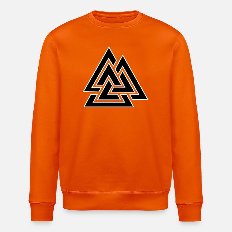 Triangular intertwined pattern - Stanley/Stella ROLLER Unisex Organic Sweatshirt - bright orange