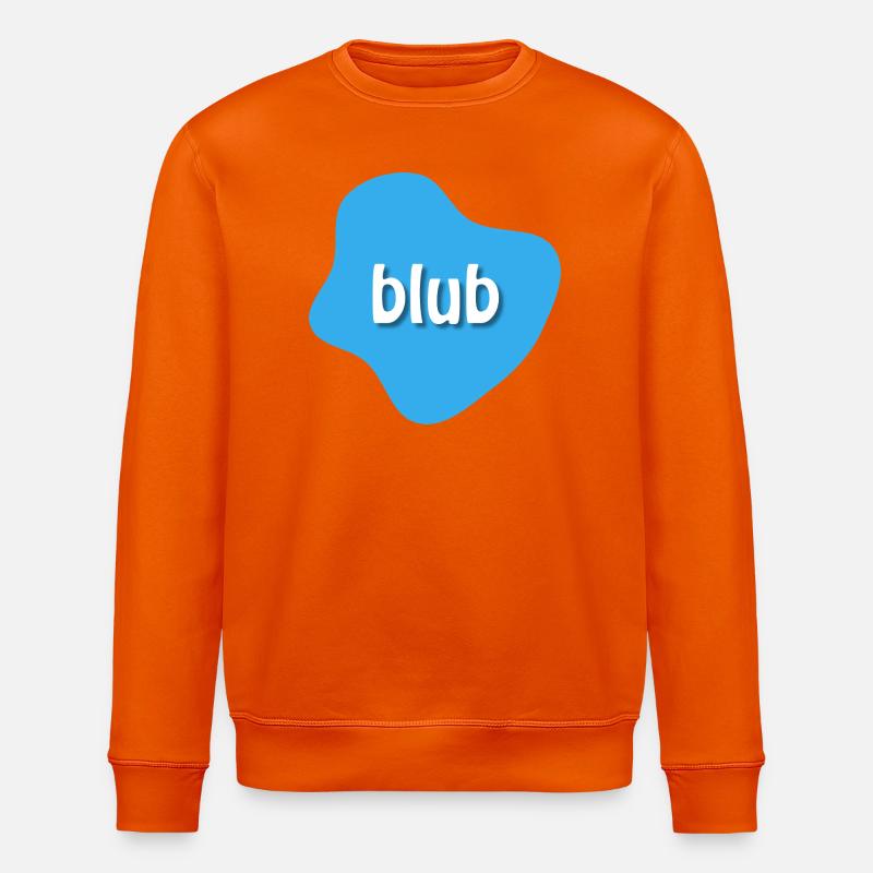 Text "blub" auf blauem Fleck, Klecks - Stanley/Stella Unisex Bio-Sweatshirt ROLLER - Tieforange