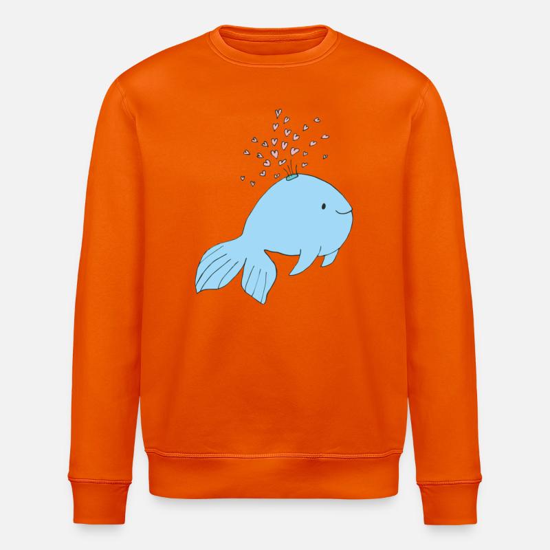 fisch mit herzen - Stanley/Stella Unisex Bio-Sweatshirt ROLLER - Tieforange