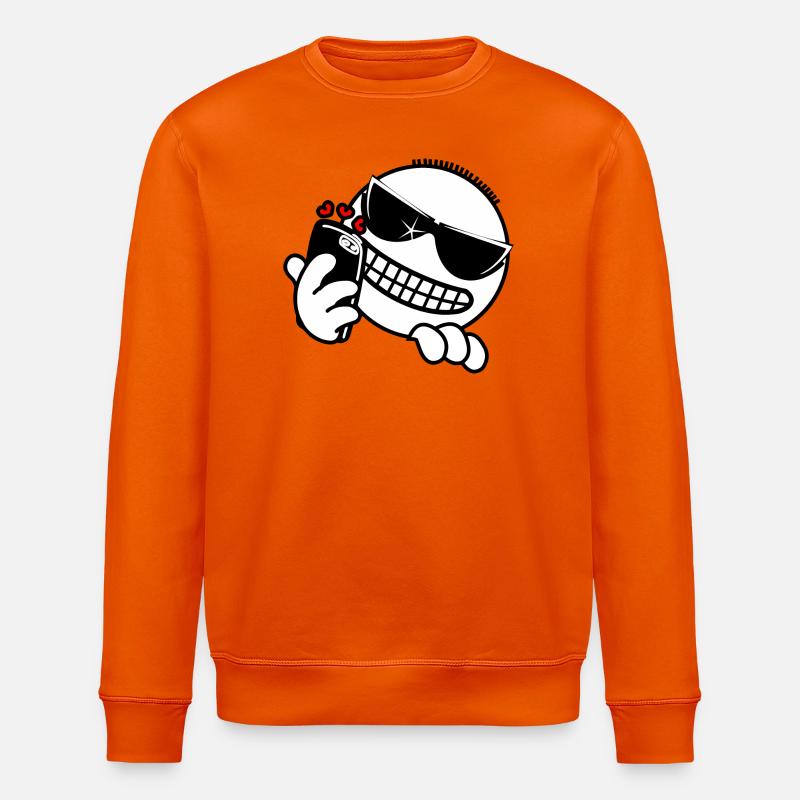 Hacker mit Telefon - Stanley/Stella Unisex Bio-Sweatshirt ROLLER - Tieforange