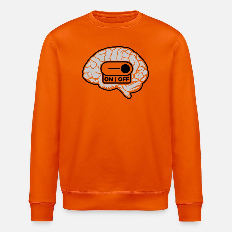 Turn off the brain switch - Stanley/Stella ROLLER Unisex Organic Sweatshirt - bright orange
