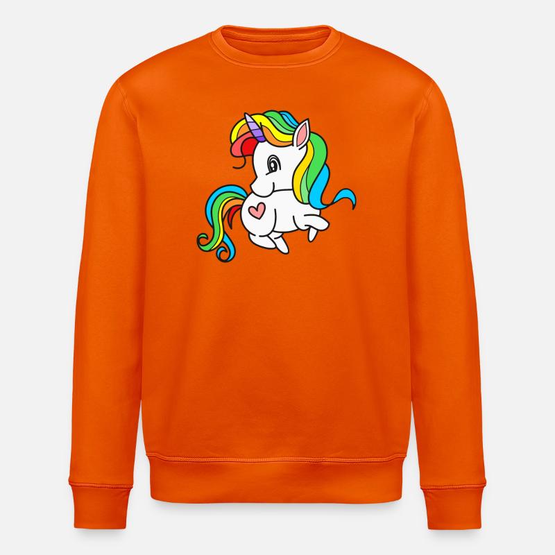 Einhorn Einhörner - Stanley/Stella Unisex Bio-Sweatshirt ROLLER - Tieforange