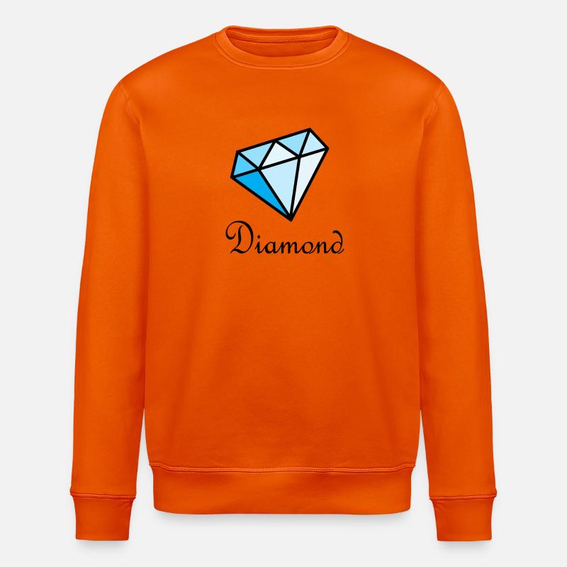 Blauer Geometrischer Diamant - Stanley/Stella Unisex Bio-Sweatshirt ROLLER - Tieforange
