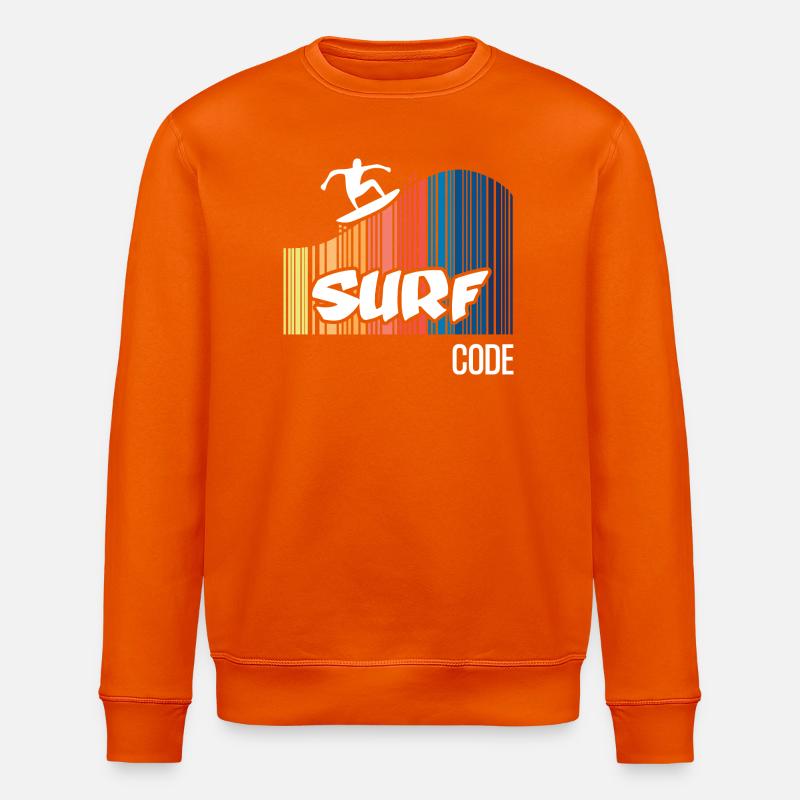 Surf Code (dark) - Stanley/Stella ROLLER Unisex Organic Sweatshirt - bright orange
