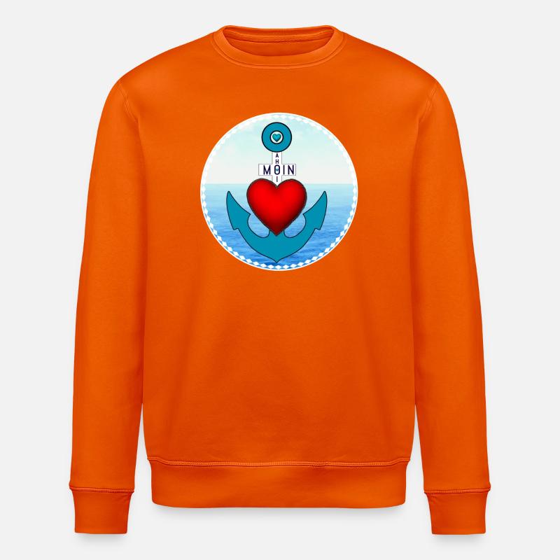 Herzanker am Meer - Stanley/Stella Unisex Bio-Sweatshirt ROLLER - Tieforange