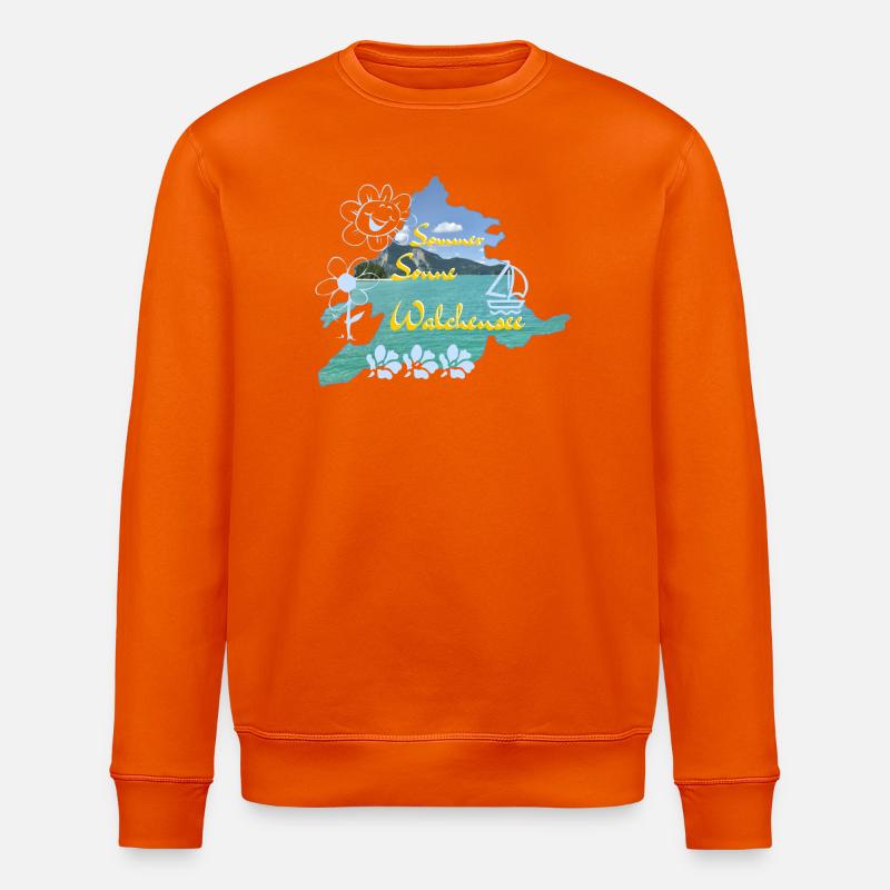 Soleil d’été Walchensee - Sweat bio ROLLER Stanley/Stella Unisexe - orange profond