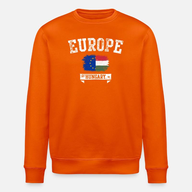 Europa-Ungarn-Graffiti-Flagge - Stanley/Stella Unisex Bio-Sweatshirt ROLLER - Tieforange