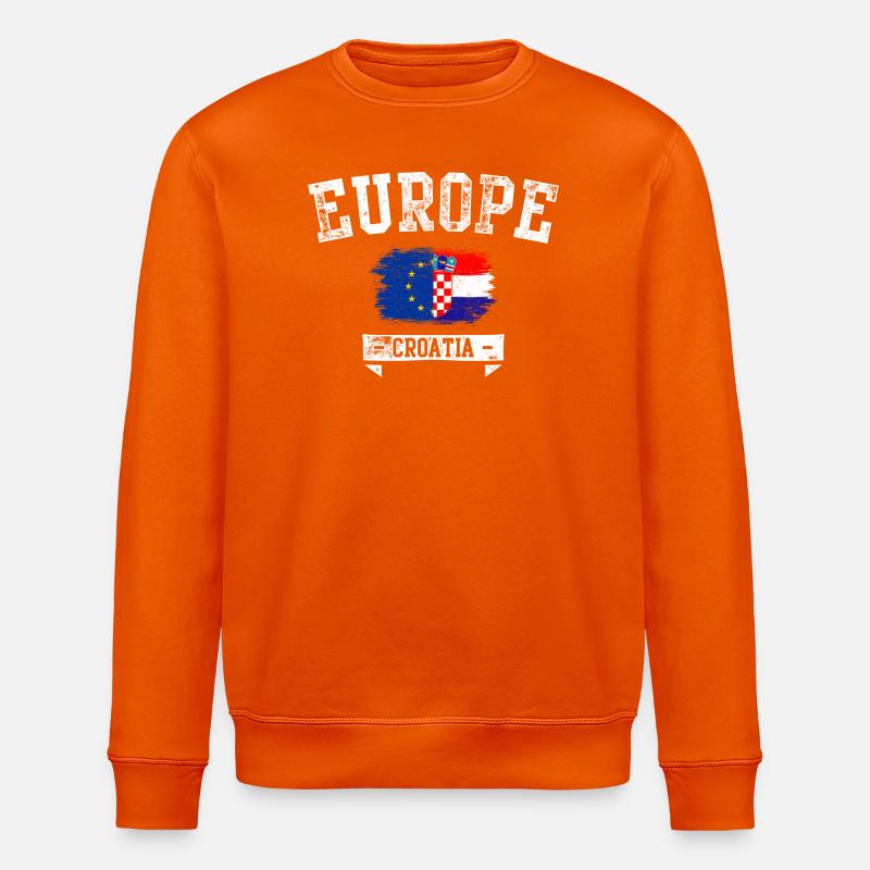 Europe Croatie Drapeau Brossage - Sweat bio ROLLER Stanley/Stella Unisexe - orange profond