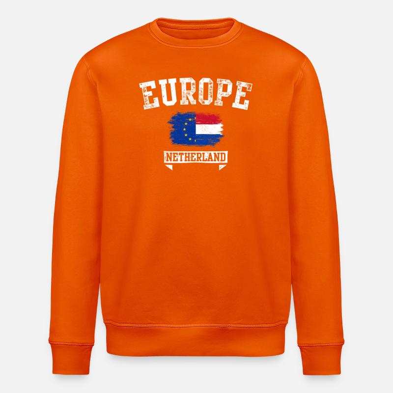 Europe Pays-Bas Drapeau Grunge - Sweat bio ROLLER Stanley/Stella Unisexe - orange profond