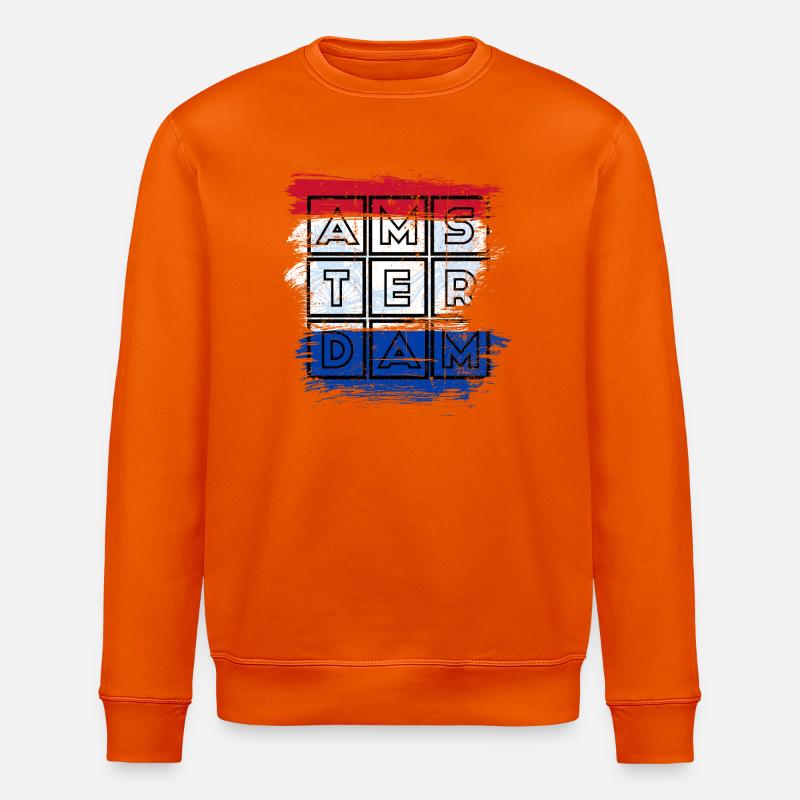 Amsterdam Grid Flagge - Stanley/Stella Unisex Bio-Sweatshirt ROLLER - Tieforange