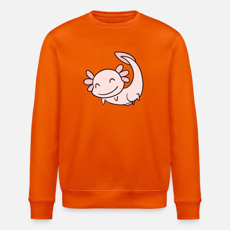 Süßes Axolotl Rosa - Stanley/Stella Unisex Bio-Sweatshirt ROLLER - Tieforange