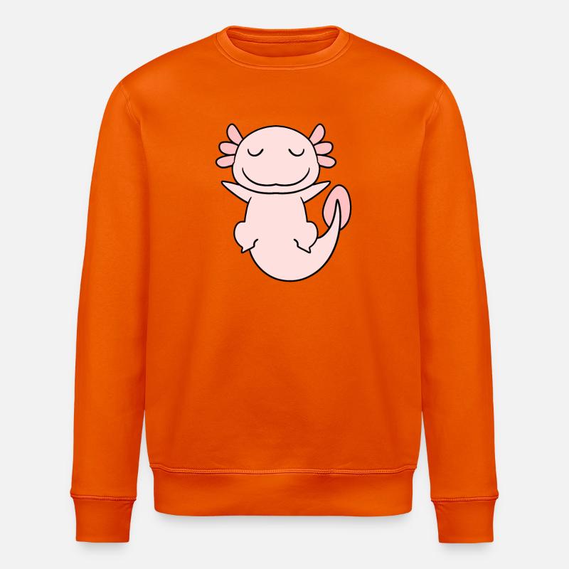 Süßes Axolotl Rosa - Stanley/Stella Unisex Bio-Sweatshirt ROLLER - Tieforange