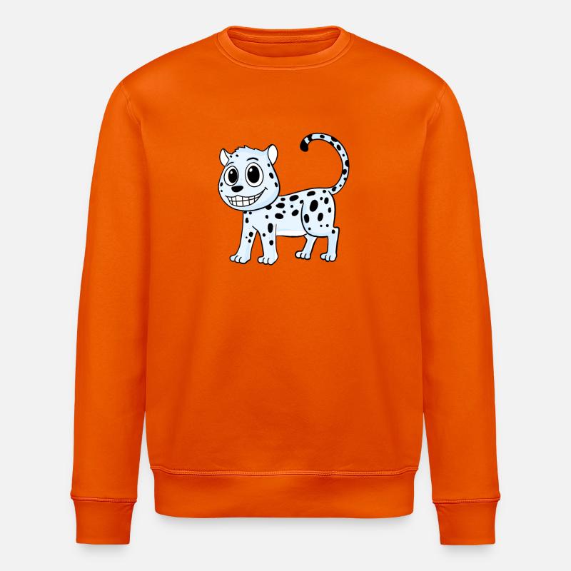 Snow Leopard Leopard - Stanley/Stella ROLLER Unisex Organic Sweatshirt - bright orange